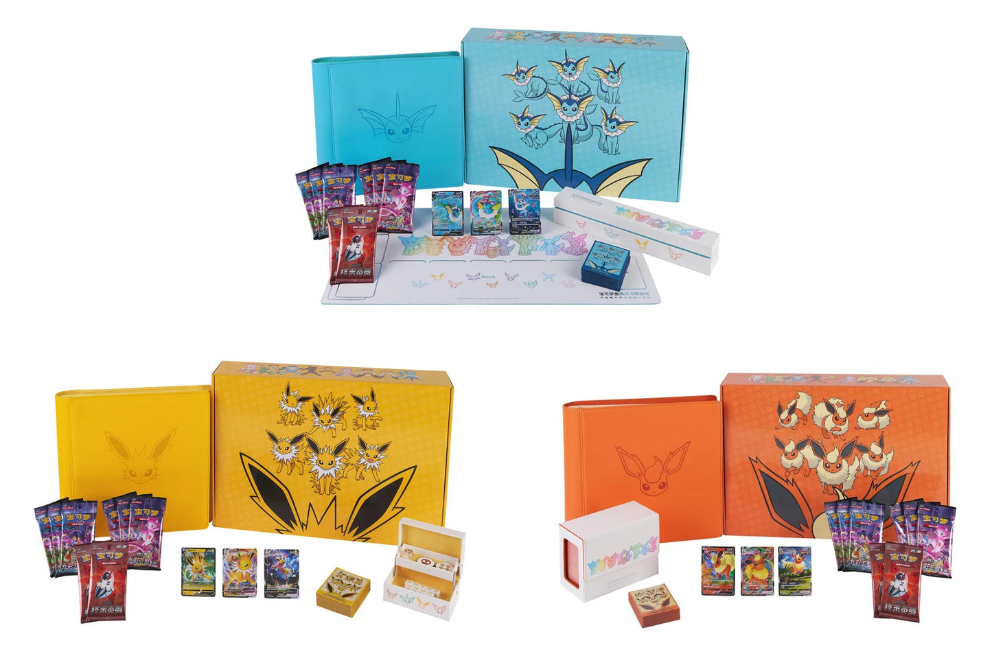 Bundle 3 x " Jolteon Flareon & Vaporeon " GX Advanced Gift Box Chinese