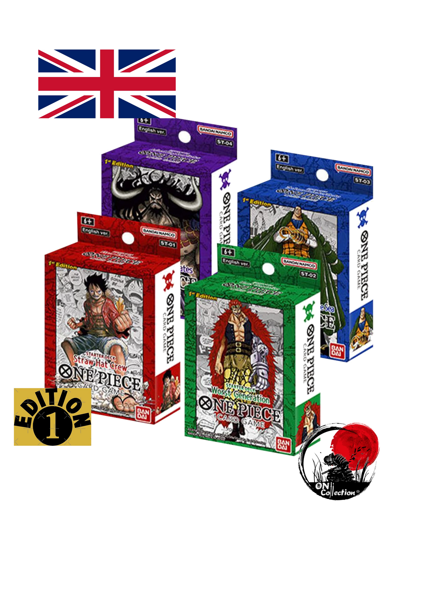 One Piece Card Game - 4 Deck First Edition ST 01 - ST 04