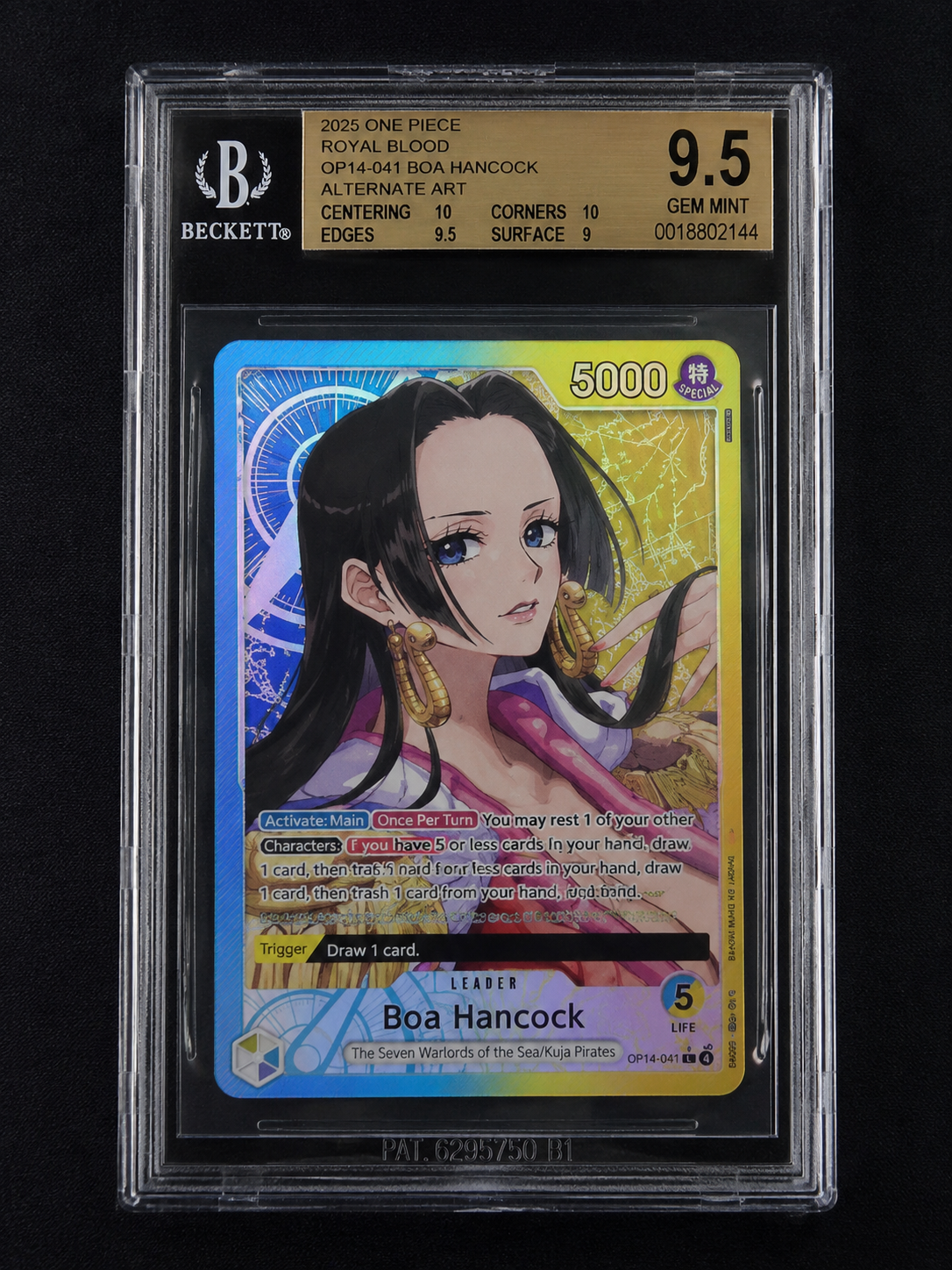 ONE PIECE Card Game – Boa Hancock OP14-041 Leader Alternate Art – BGS 9.5 GEM MINT – English